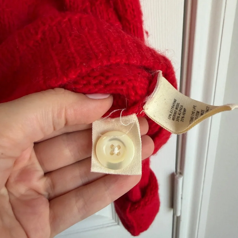 Alex Mill Vibrant Red Button-Up Cardigan - Picture 5 of 8